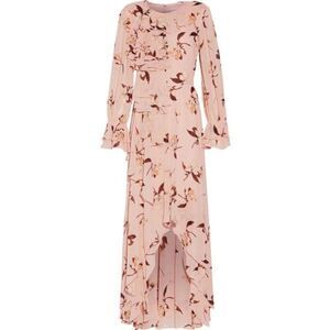 Mikael Aghal Floral Ruffle Maxi Dress